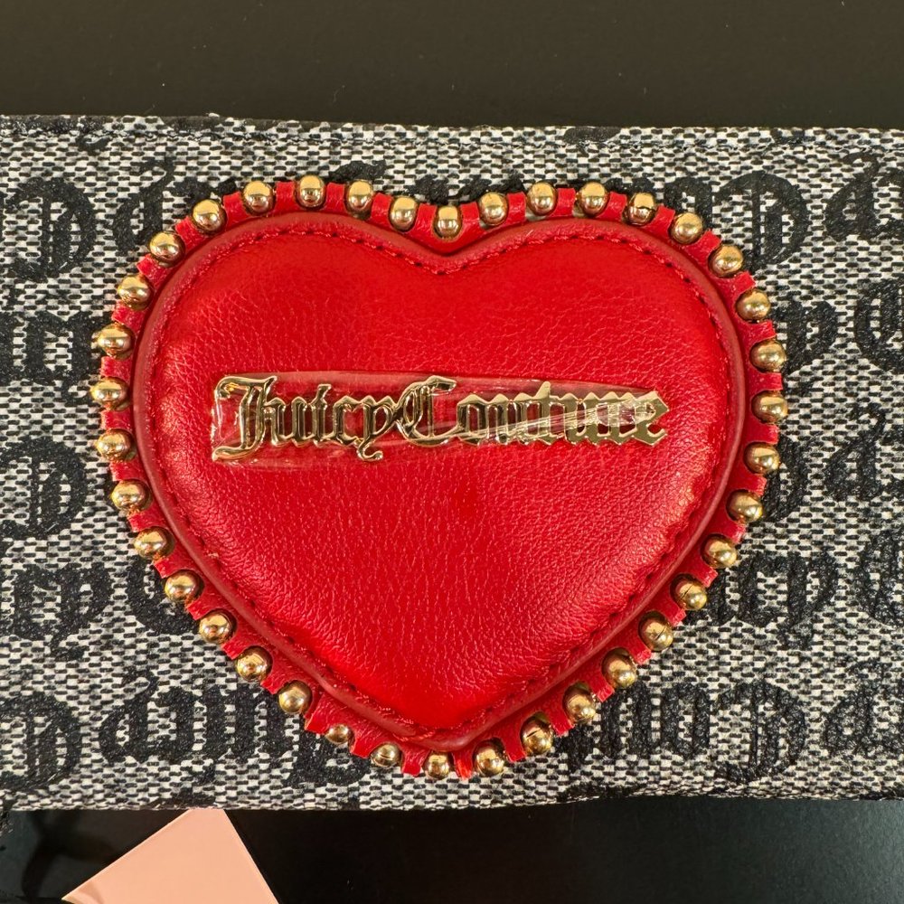 Juicy Couture Status Black Beige Love Never Dies Multi-compartment Bifold - NWT - Picture 5 of 6